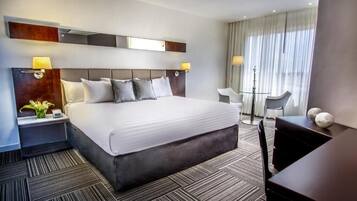 In-room safe, desk, laptop workspace, iron/ironing board