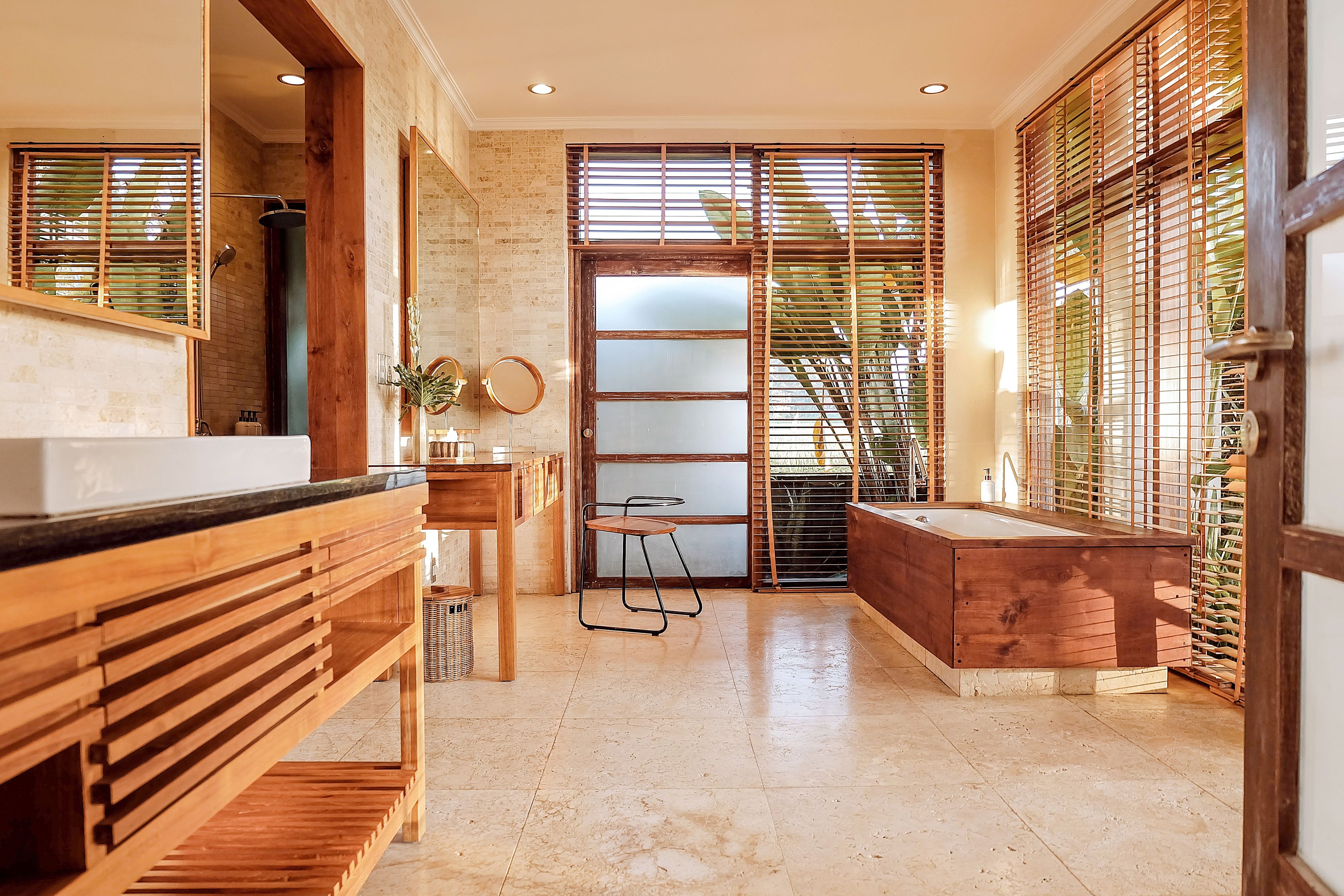 premier villa, 1 bedroom, private pool, valley view | bathroom | separate bathtub and shower, deep-soaking bathtub, rainfall showerhead