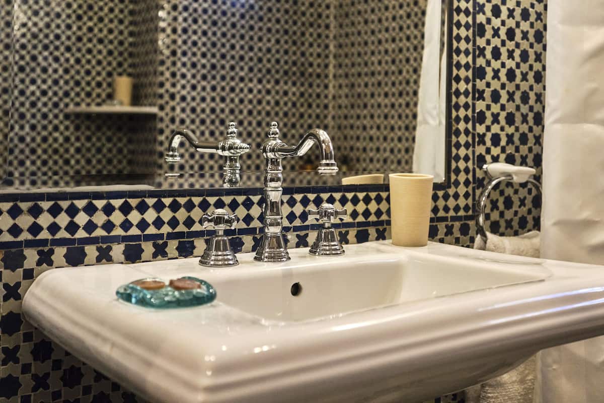 double room (standard ) | bathroom | separate bathtub and shower, deep-soaking bathtub, rainfall showerhead