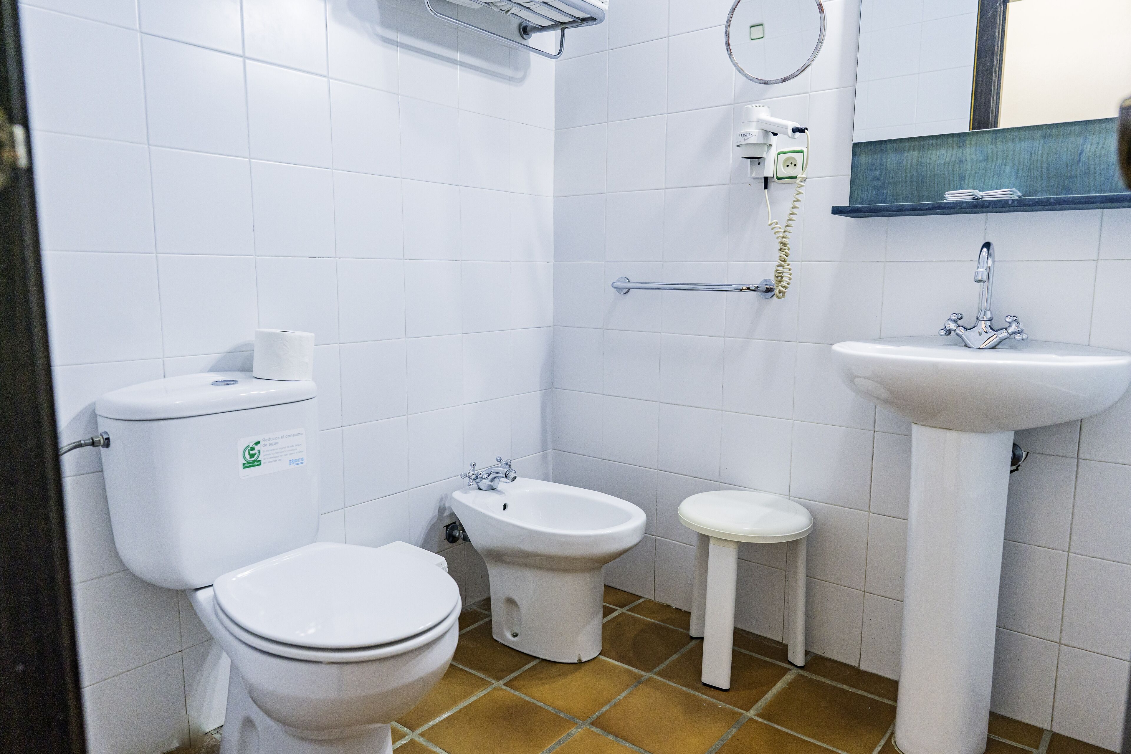 free toiletries, hair dryer, towels