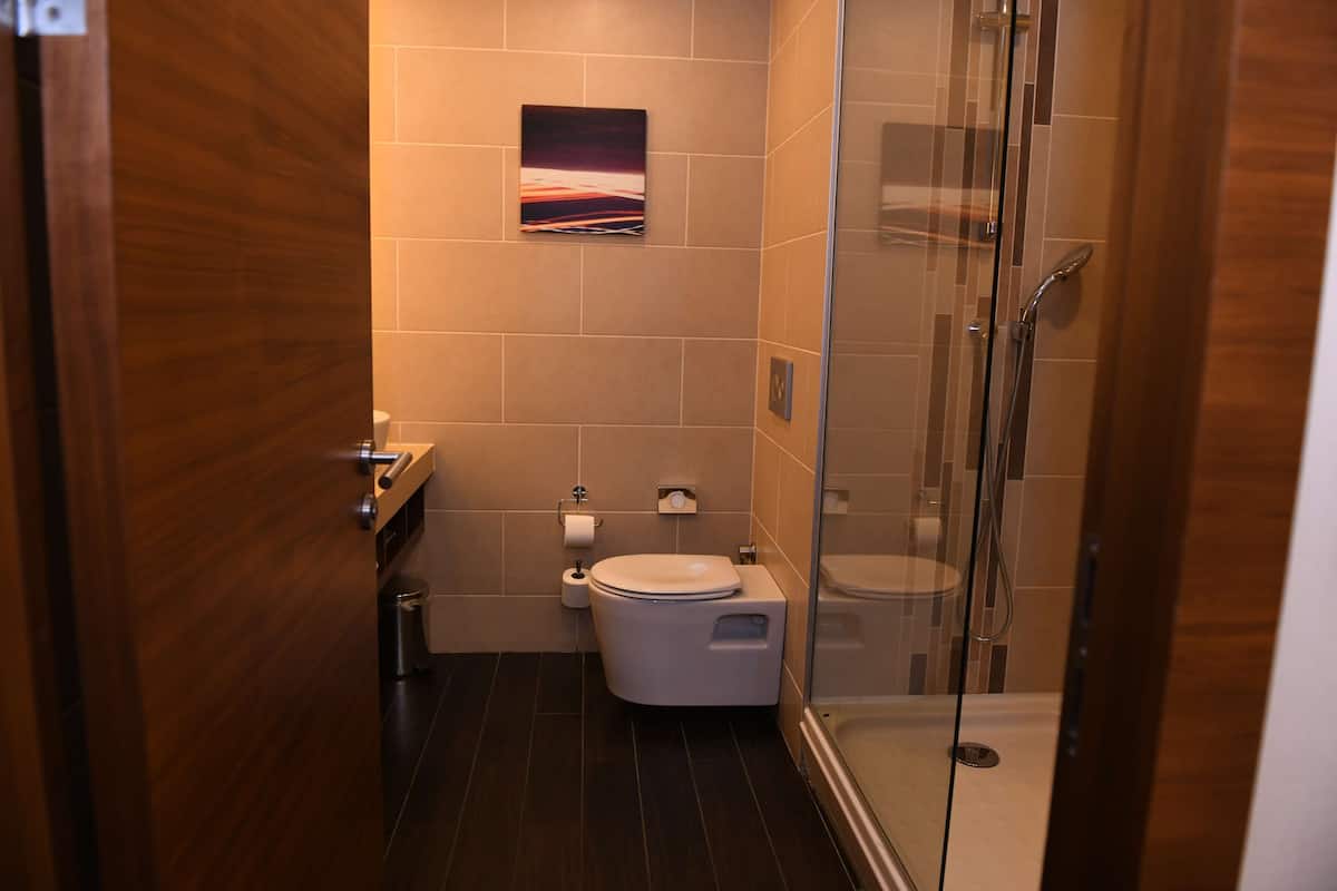 family room, 1 king bed (connecting rooms) | bathroom shower