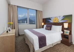 In-room safe, desk, laptop workspace, blackout curtains