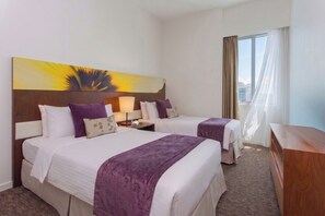 In-room safe, desk, laptop workspace, blackout curtains