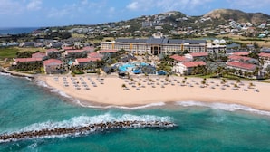 A resort with multiple buildings, a beach, and a swimming pool. - Marriott's St. Kitts Beach Club (Basseterre)