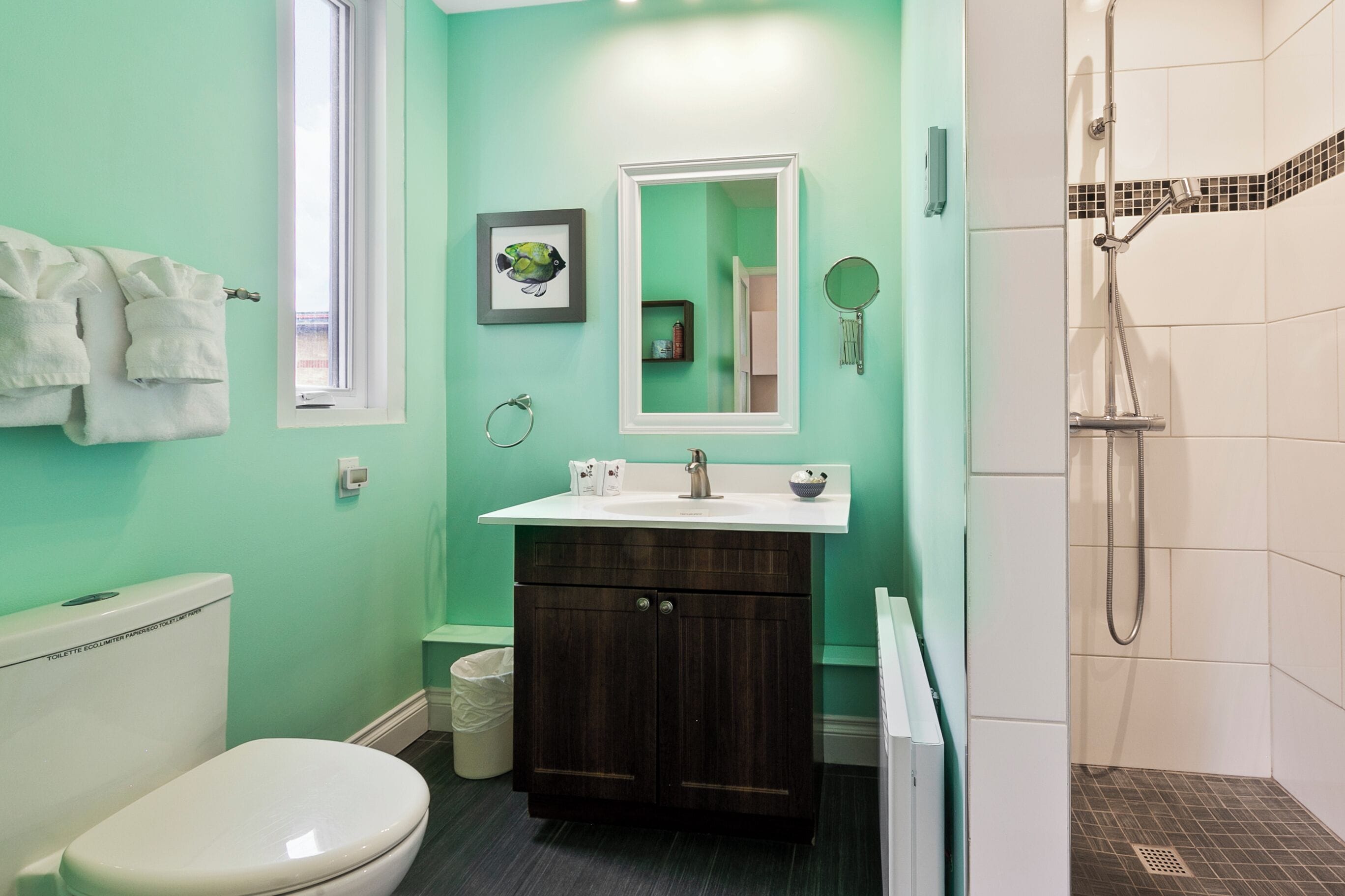 Camera Standard, 1 letto queen | Bagno | Set di cortesia gratuito, asciugacapelli, asciugamani, sapone