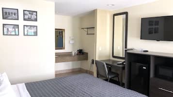 Desk, free WiFi, bed sheets