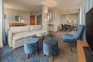 49-inch TV with cable channels, DVD player