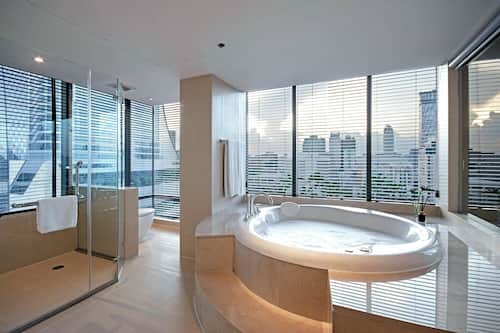 Chaba Honeymoon Suite with Jacuzzi | Bathroom | Separate bathtub and shower, deep-soaking bathtub, rainfall showerhead