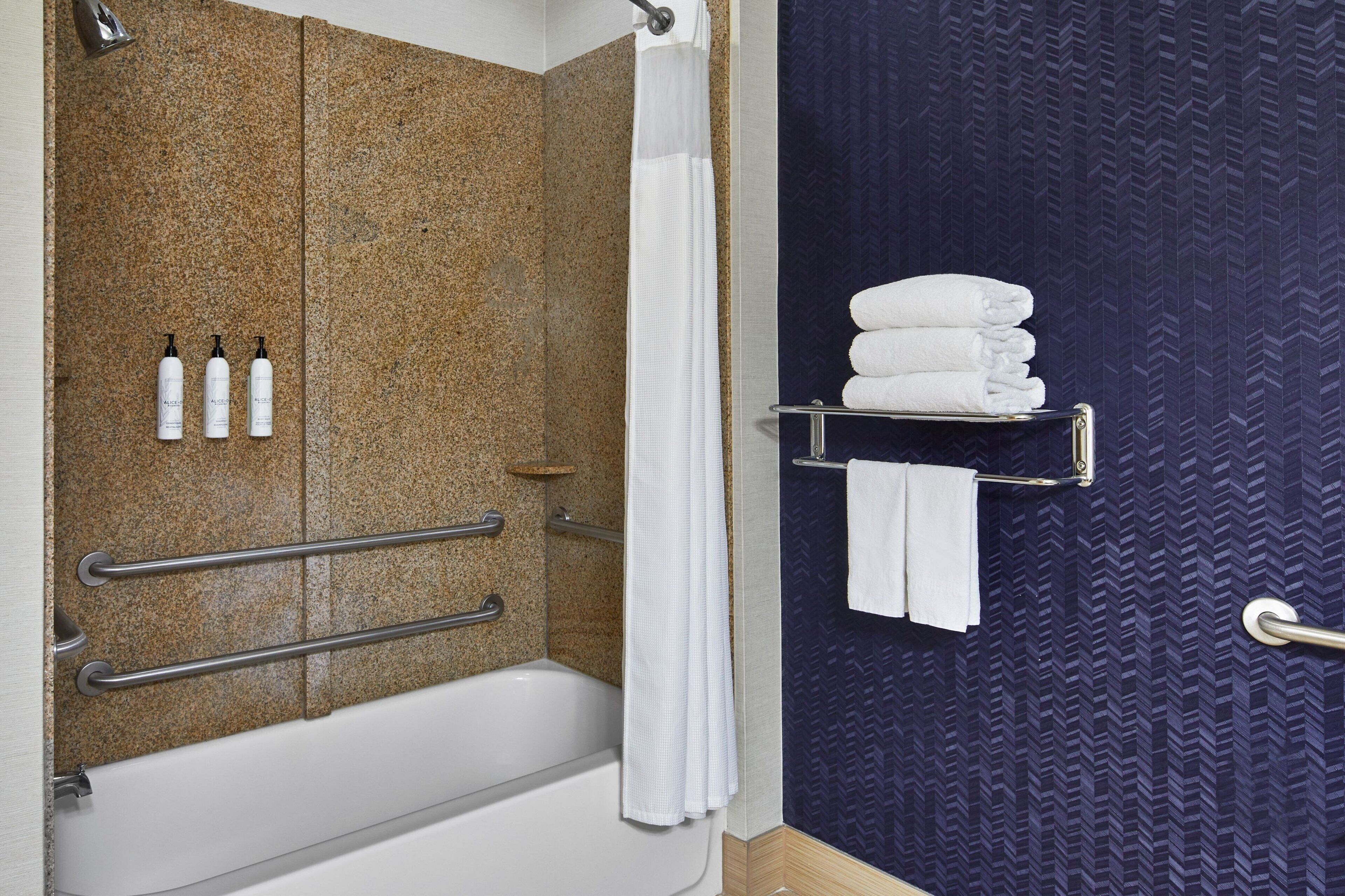 free toiletries, hair dryer, towels, soap