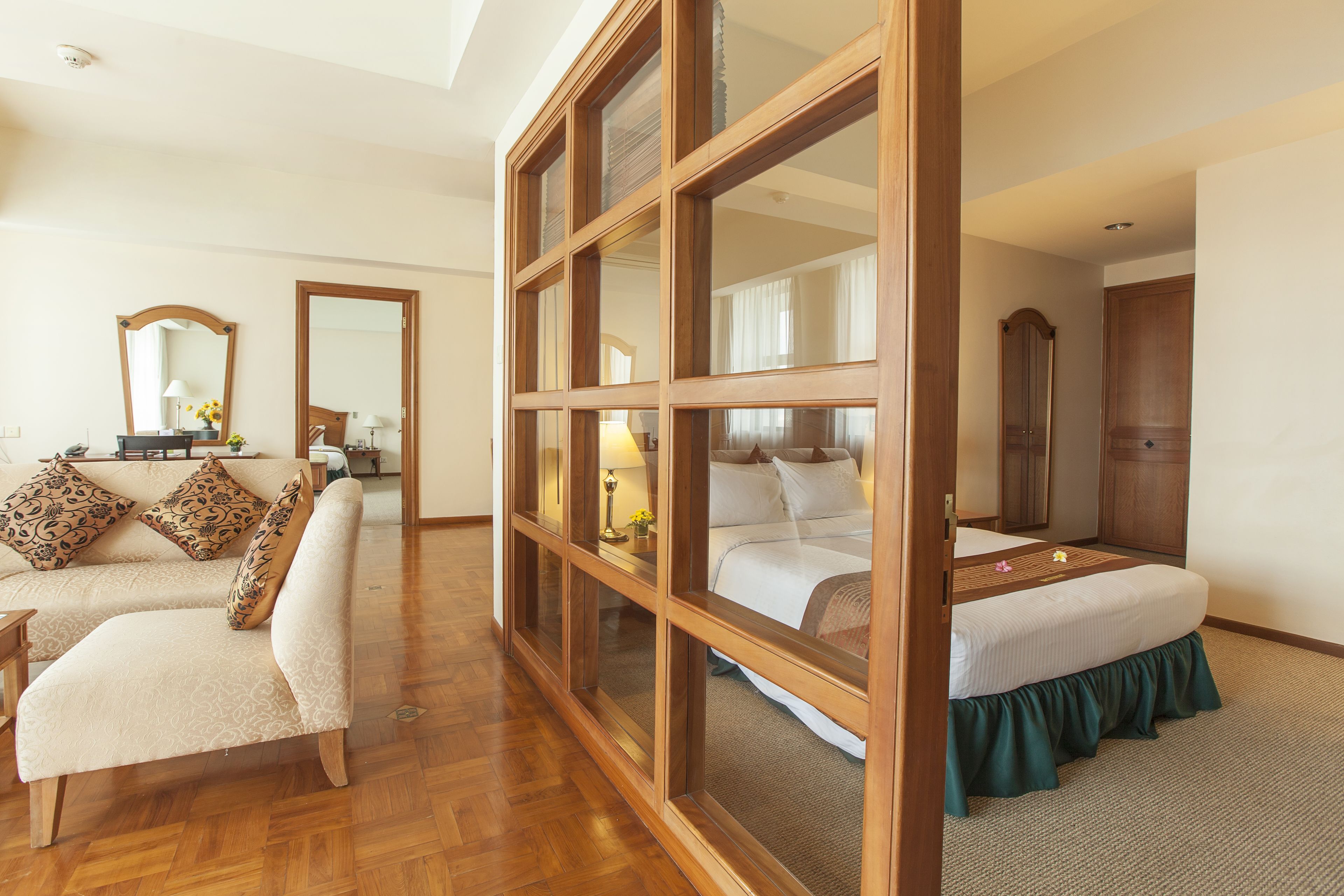 Pillow-top beds, minibar, in-room safe, desk