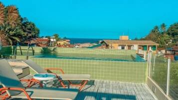 Outdoor pool, sun loungers