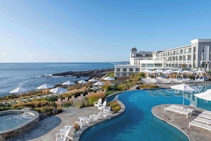 Indoor pool, seasonal outdoor pool, open 8 AM to 8:00 PM, pool loungers