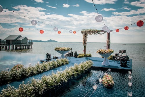 Outdoor wedding area