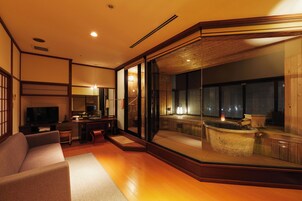 Tokinohana Hot Spring Japanese-Western Style Suite with Open-Air Bath | Premium bedding, minibar, in-room safe, individually decorated