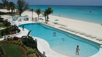 Outdoor pool, pool umbrellas