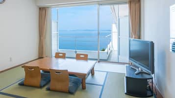 Desk, laptop workspace, blackout curtains, iron/ironing board