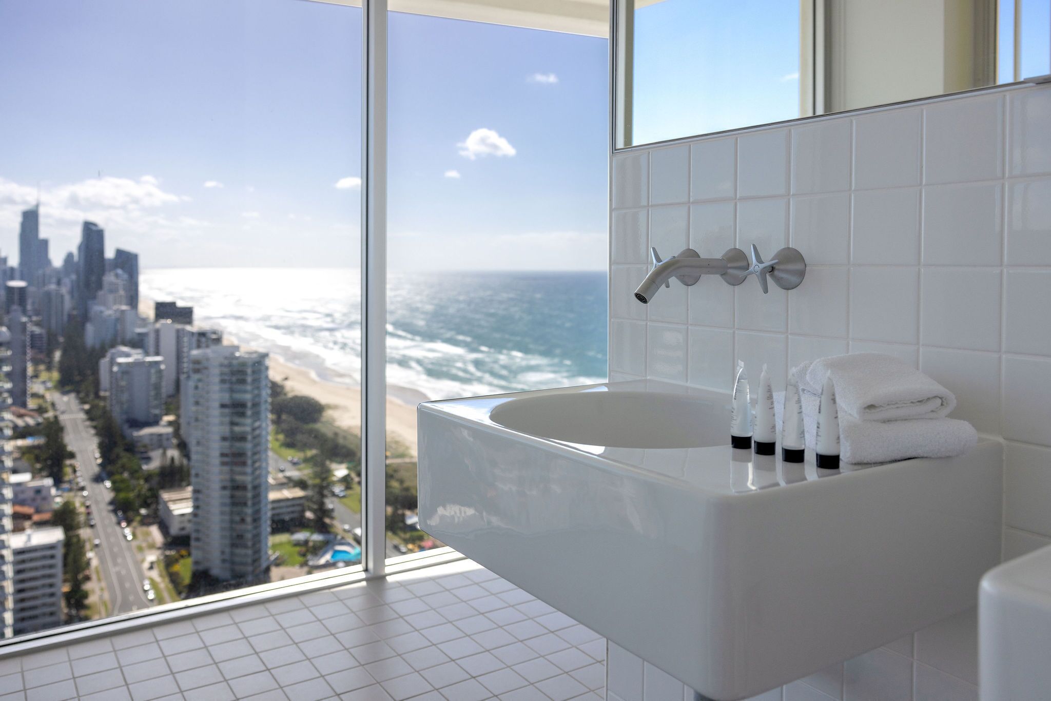 three bedroom suite with sea view | bathroom | shower, free toiletries, hair dryer, towels