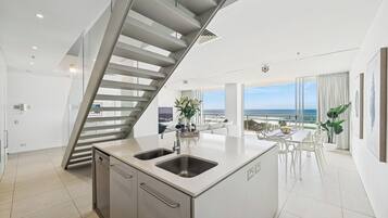 Three Bedroom Ocean View Villa | Private kitchen | Full-sized fridge, microwave, stovetop, dishwasher