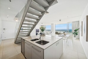Three Bedroom Ocean View Villa | Private kitchen | Full-size fridge, microwave, stovetop, dishwasher