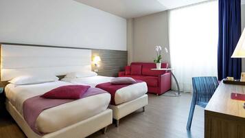 In-room safe, desk, laptop workspace, soundproofing