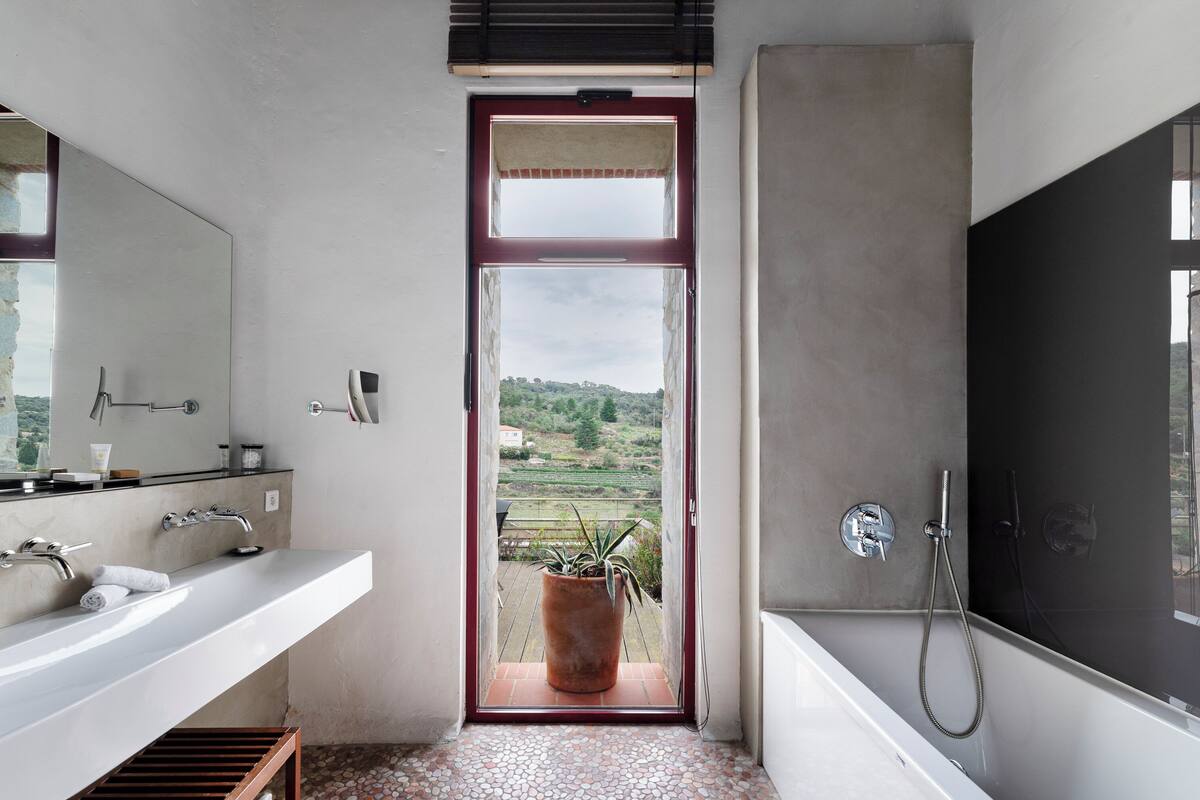 hair dryer, bathrobes, slippers, towels