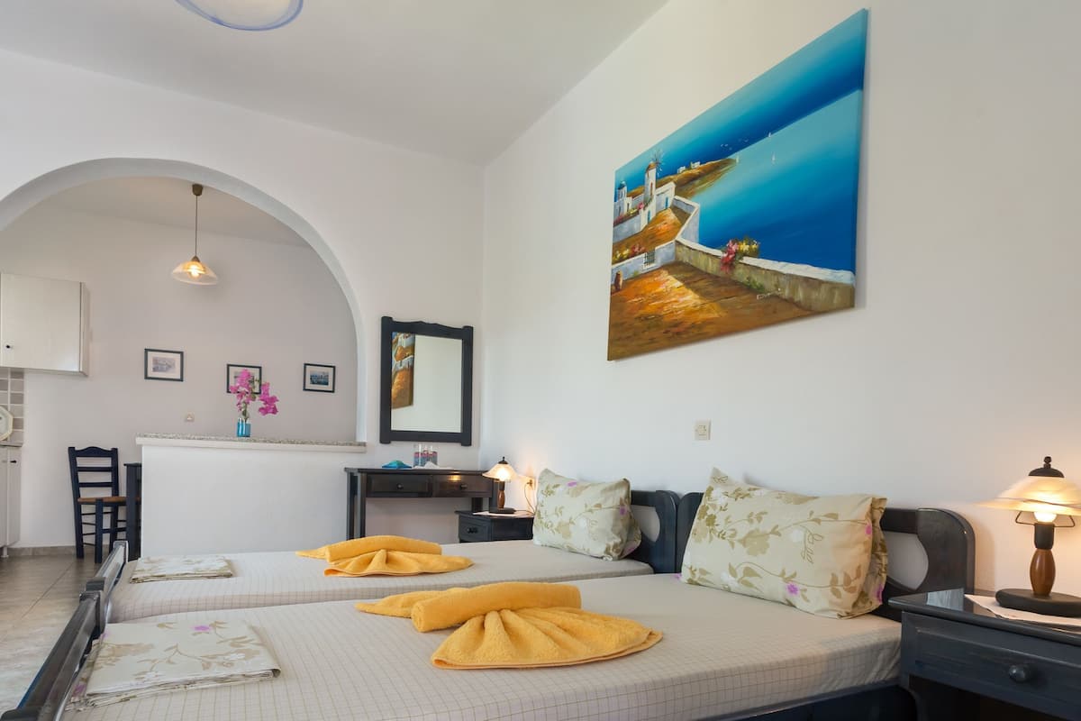 Studio | Select Comfort beds, blackout curtains, iron/ironing board