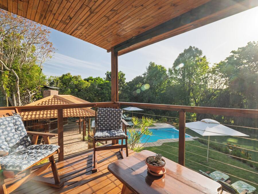Habitació triple Comfort, 1 dormitori, terrassa, vistes a la piscina | Terrassa o pati