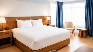 Ropa de cama de alta calidad, caja fuerte, cortinas opacas