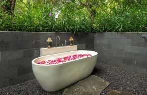 Premier Villa, Garden Area (Villa Pluto, with sharing Pool) | Bathroom | Shower, rainfall showerhead, free toiletries, hair dryer