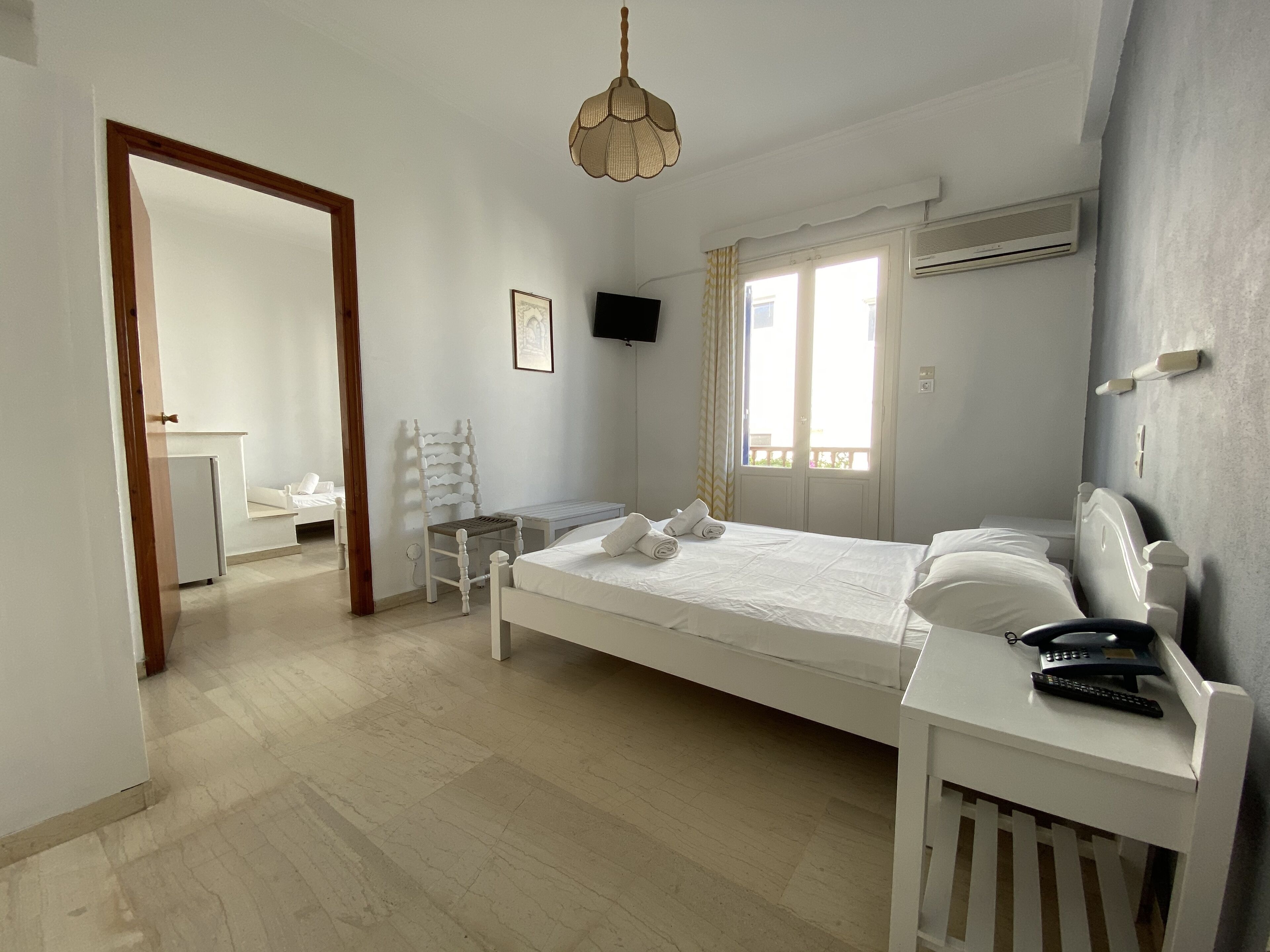 quad room | memory-foam beds, desk, soundproofing, iron/ironing board