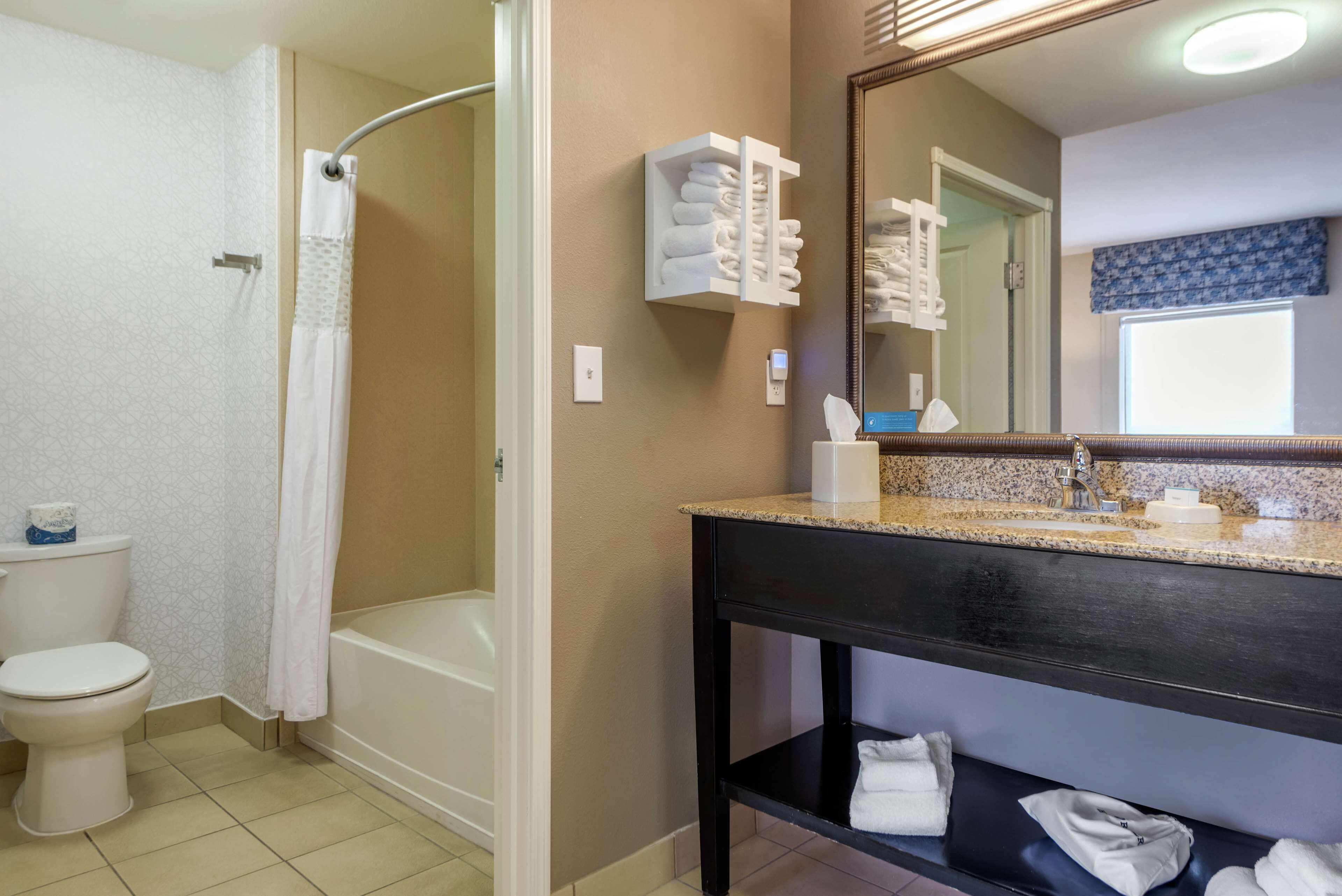 studio suite, 1 king bed | bathroom | bathtub, hair dryer