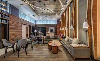 Hotel entrance and lobby at Hyatt Herald Square New York