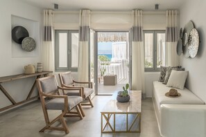 Premium Villa, Private Pool | Living area | 35-inch plasma TV with digital channels, TV, pay movies - Virtu Suites (Naxos)