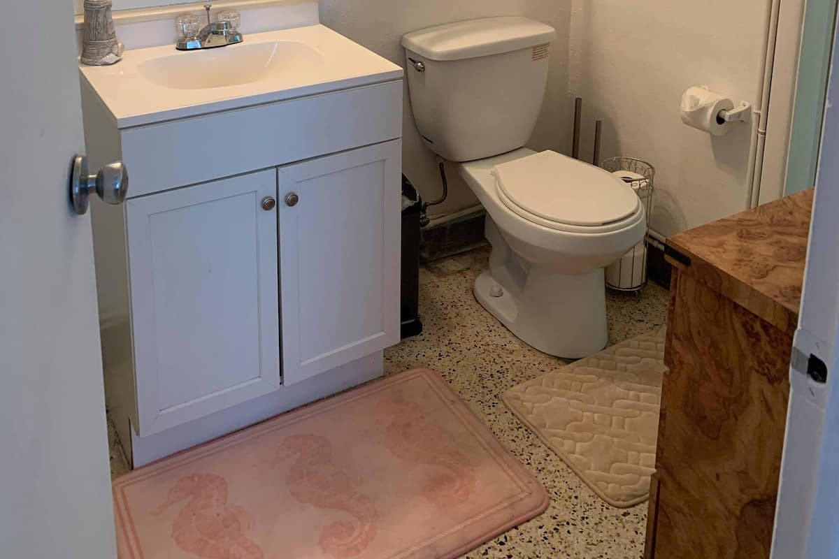 Dusche, kostenlose Toilettenartikel, Haartrockner, Seife