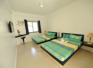 Quadruple Room | Blackout drapes, bed sheets - Coralview Beach Resort (Morong)