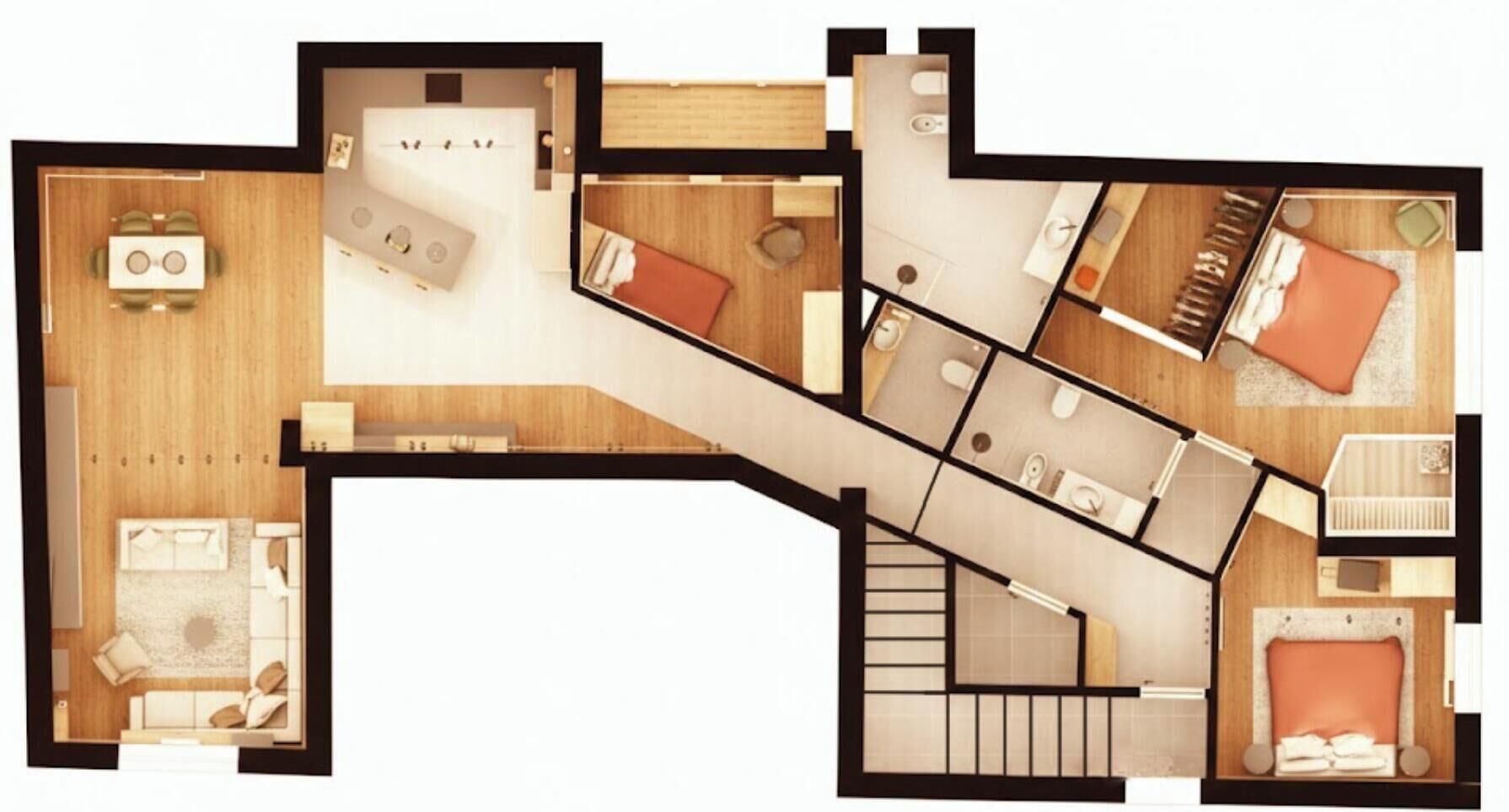 Individually furnished, soundproofing, free WiFi, bed sheets