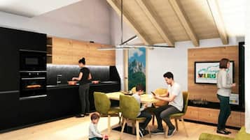 Condo design, 2 quartos, 2 banheiros | Cozinha privada