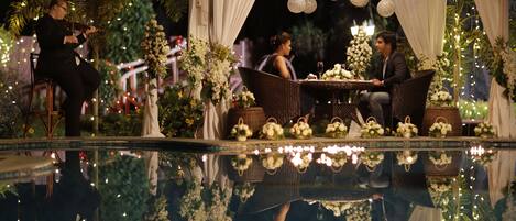 Outdoor wedding area