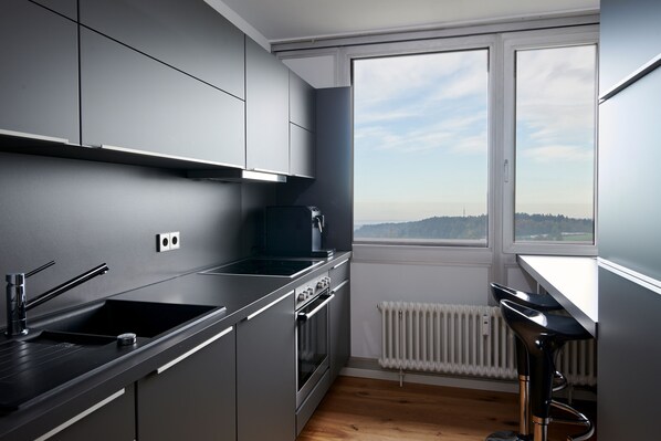 Standard Apartment | Private kitchen | Coffee/tea maker, toaster, cleaning supplies, freezer - criston apartments - cozy cityhome (Tuebingen)