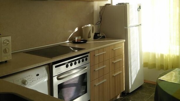Economy Apartment | Private kitchen | Fridge, oven, stovetop, electric kettle