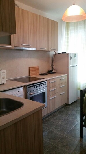Economy-Apartment | Eigene Küche | Kühlschrank, Ofen, Herdplatte, Wasserkocher