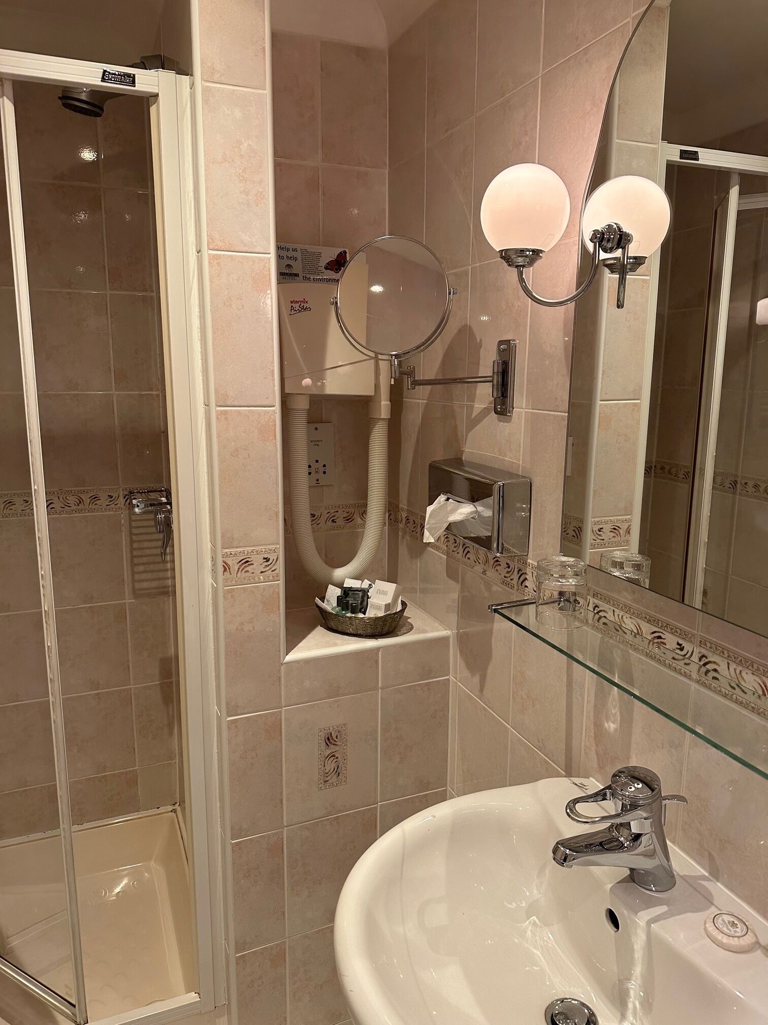 deluxe double room | bathroom | designer toiletries, hair dryer, towels, soap