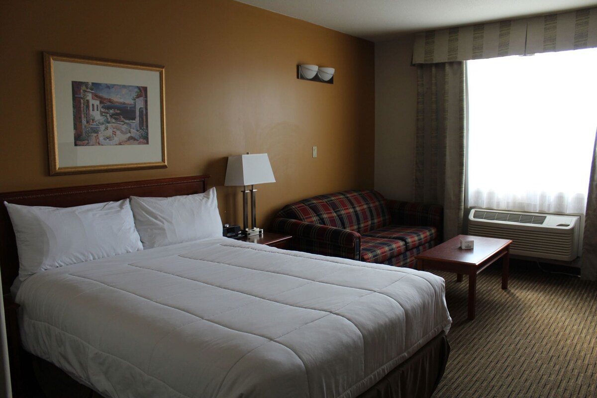 Premium bedding, down comforters, pillowtop beds, desk