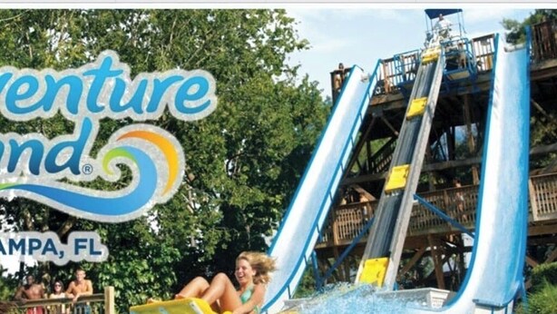Eine Rutsche im Adventureland in Tampa, Florida.