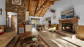 Smart TV, fireplace, DVD player