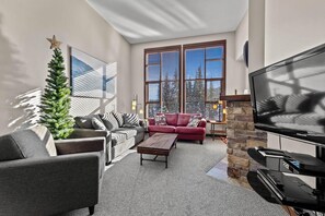 Condo, 2 Bedrooms | Living area | TV, DVD player - Stones Throw #26 By Bear Country (Sun Peaks)