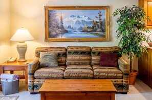 Townhome, 2 Bedrooms | Living area | TV, DVD player - Timberline Village #38 By Bear Country (Sun Peaks)