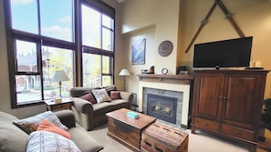 Condo, 2 Bedrooms | Living area | TV - Stones Throw #38 By Bear Country (Sun Peaks)