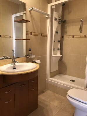 Hair dryer, towels