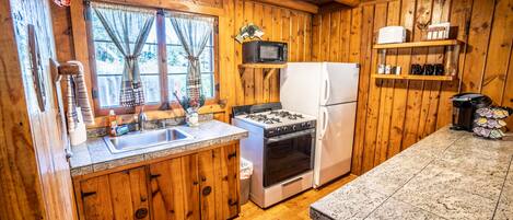 冷蔵庫、電子レンジ、オーブン、コンロ